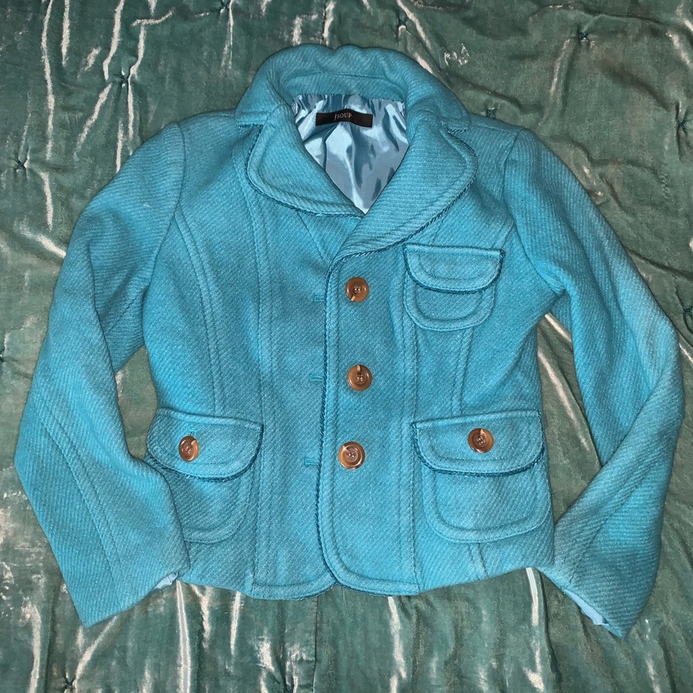 Chic Turquoise Button-Up Blazer - Picture 3 of 10
